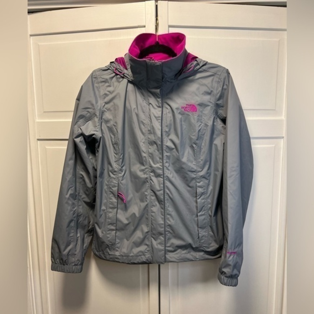 The North Face Resolve Rain Jacket With Hood Size Womens Small Color Gra…